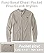 ZITY Long Sleeve Henley Shirts for Men Casual Waffle Thermal Fashion Pullover 3-Button T-Shirt with Pocket,Pumice Stone Gray XL