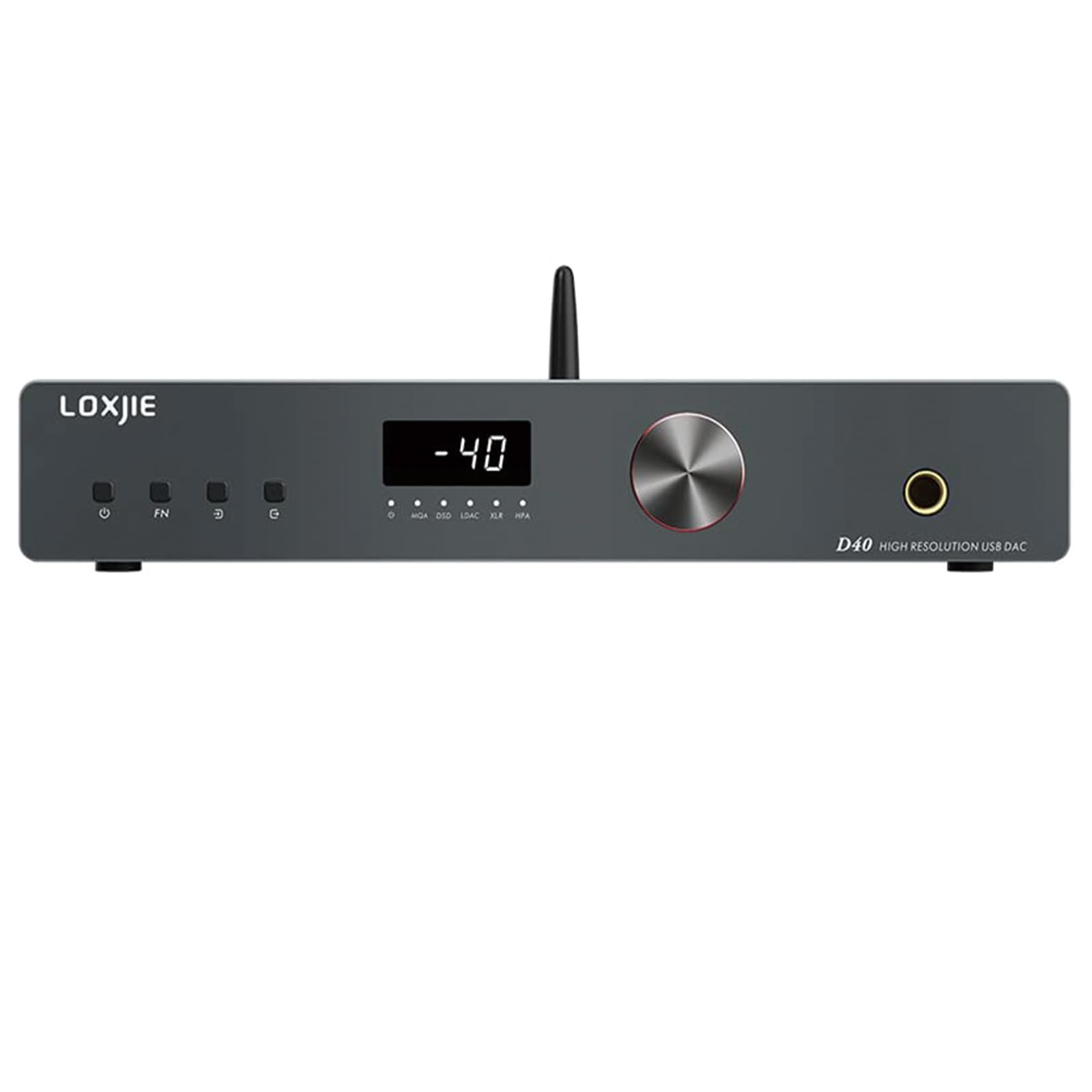Loxjie D40 Premium wzmacniacz HiFi słuchawek z 2xES9068AS-Chip, obsługuje wejście USB/Optyczne/Koncentryczne/AES (EBU)/I²s