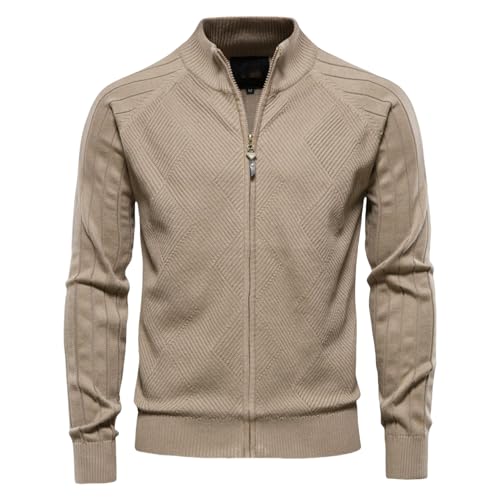 Cárdigan de punto casual de otoño para hombre con solapa elegante