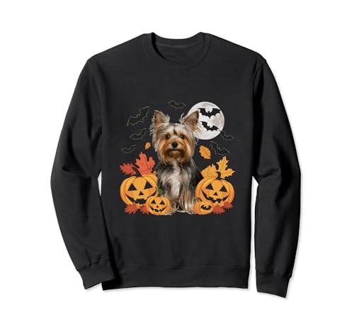 Yorkie Halloween lindo Yorkshire Terrier espeluznante perro de Halloween Sudadera