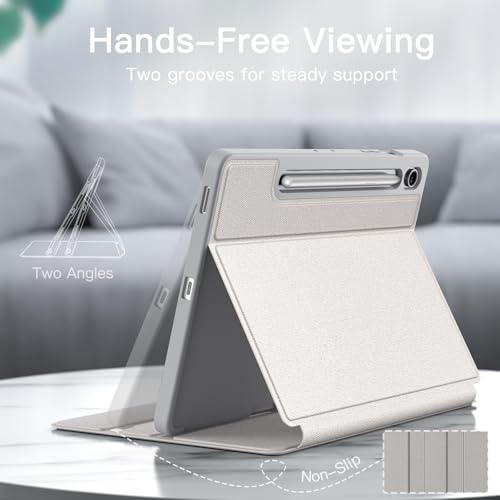 Image of JETech Cover Case for Samsung Galaxy Tab S10 FE Plus /S10 FE+ 13.1-Inch with S Pen Holder, Slim Folio Stand Protective Tablet Cover, Multi-Angle Viewing (Silver)