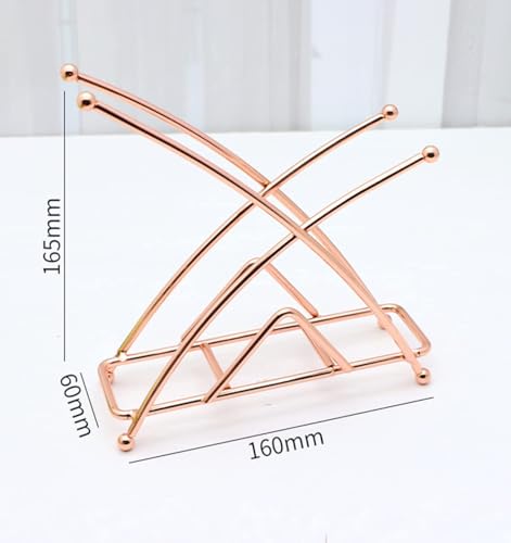 Image of Rose Gold Metal Napkin Holder for Dining Table | Tissue Paper Stand for Kitchen, Dining & Coffee Table | Rust Resistant Napkin Dispenser | Serviette Holder for Home, Restaurant & Office