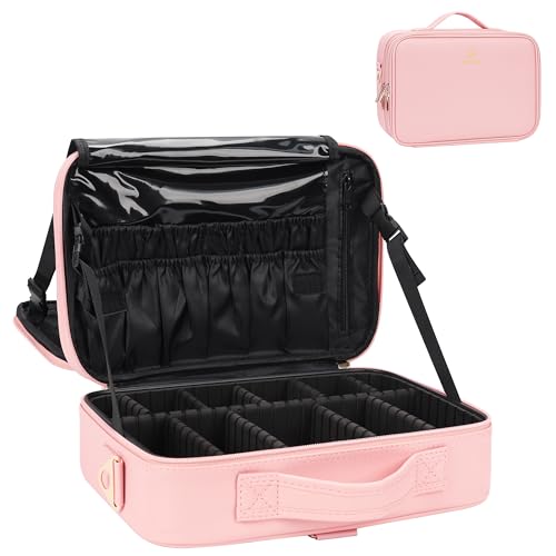 image for Relavel Travel Makeup Train Case Makeup Cosmetic Case Organizer Portab
