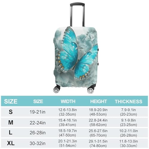 Suitcase Covers for Luggage Washable Luggage Cover Light Blue Butterfly Luggages Wheel Covers Elastic Travel Carry On Suitcase Cover Travel Luggages Protector Sleeve Fit 29-32 Inch M2
