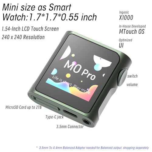 Image of SHANLING M0 Pro MP3 Player,Portable Hi-Res Music Player,2X ES9219C DAC,Two-Way Bluetooth 5.0 LDAC /SBC /AAC,3.5mm /Type-C Jack,Support USB Digital Audio,384kHz /32bit,236mW@32Ω,MTouch OS