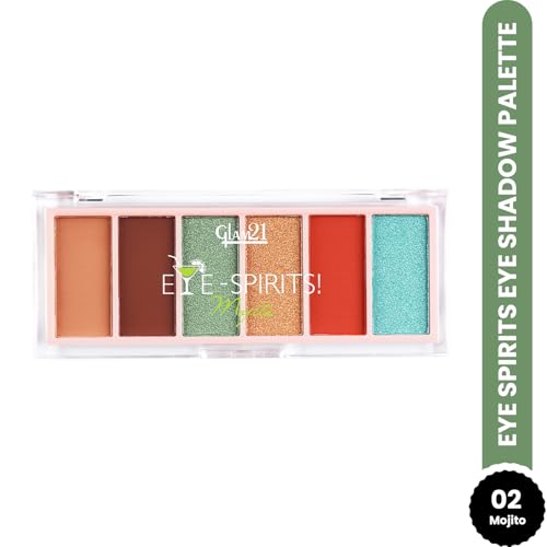 Image of Glam21 Eye Spirits Eyeshadow Palette | Highly Pigmented Matte & Shimmer Shades | Blendable & Crease-Proof Formula | Long Lasting Eye Makeup Palette | 18gm, Mojito-02