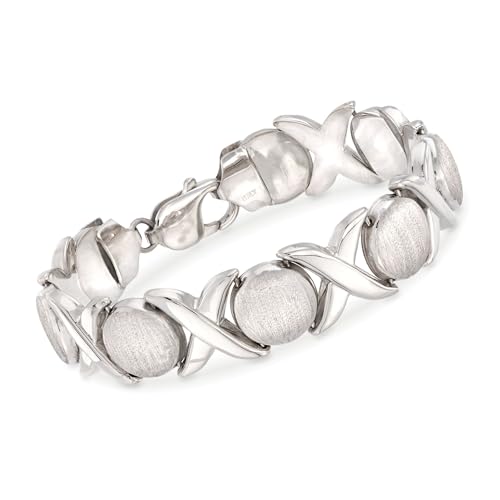 Ross-Simons Italian Sterling Silver Brushed and Polished Xo-Link Bracelet