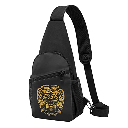 Masonic Series 32nd Degree Masonic Sling Bag Crossbody Backpack Shoulder Casual Daypack Bags for Men Women