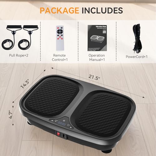 Image of NEWBULIG Vibration Plate, Whole Body Workout, Vibrating Platform with LED Touch Screen & Pull Ropes for Weight Loss & Muscle Toning