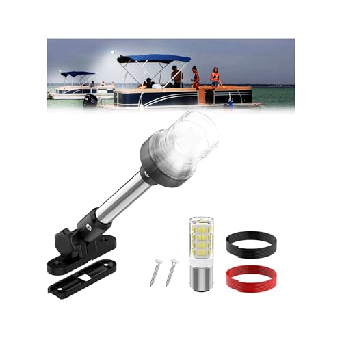 SCYONBARCO 9-Inch Bimini Top Stern Light for Pontoon, Anchor Light