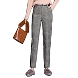 [syvent] テーパードパンツ チェック柄 サルエル ムートンパンツ 体型カバー タイト 長ズボン チェック柄パンツ 通勤 カジュアルパンツ レディース 12F643