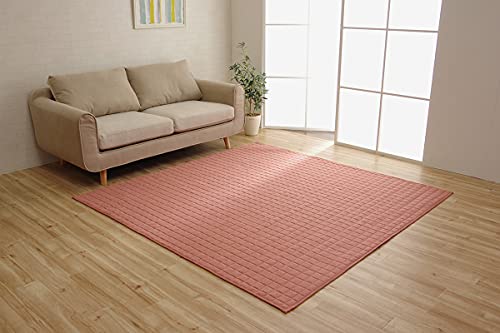 イケヒコ ラグ カーペット マット 無地 コルム 洗える オールシーズン対応 ローズ 200×250cm 約3畳 #4514239