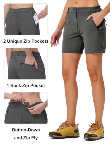 Image of TBMPOY Women's 6 inch Hiking Cargo Shorts Quick Dry with Pockets Work Golf Short Lightweight Outdoor Active Summer for Women