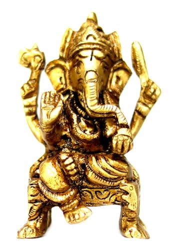 Estatua de Lord Ganesha de latón para decoración