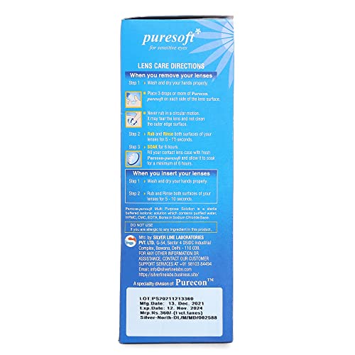 Purecon Puresoft Multi Purpose contact lense solution Combo, Ideal For Soft Contact Lenses (500 ml) - Image 5