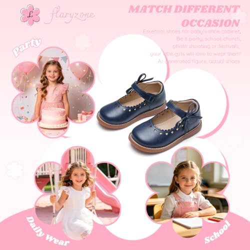Image of Flaryzone Toddler Little Girl Mary Jane School Uniform Oxfords Flat Dress Shoes