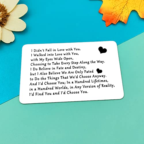 Anniversary Wallet Insert Card for Men, Women & Couples - 'I Choose You' Gifts for Husband, Wife, Groom, Bride, Boyfriend - Valentines Day, Birthday, Wedding, Deployment, Engagement4