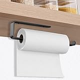 Küchenrollenhalter Schwarz, FlyWave® Küchenrollenhalter Ohne Bohren, Selbstklebend Praktisch Halter Küchenrolle, Küchenrollenhalter für KüChe Aufbewahrung Organisation