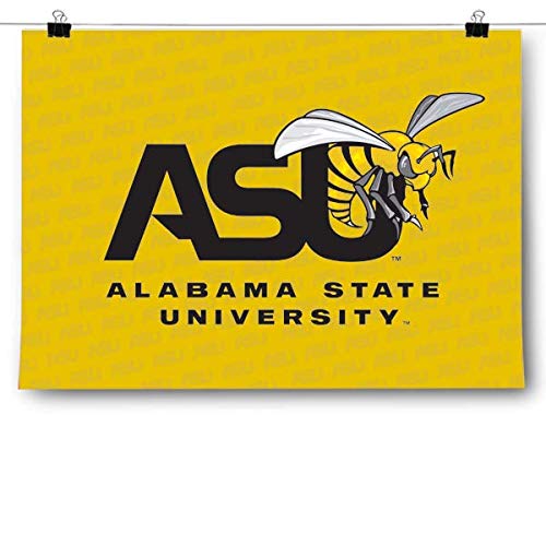 Inspired Posters - Alabama State University (ASU) - NCAA Decorative Wall Art Poster - Modern Home Decor - Motivational Posters - UV Print 18x24 Poster