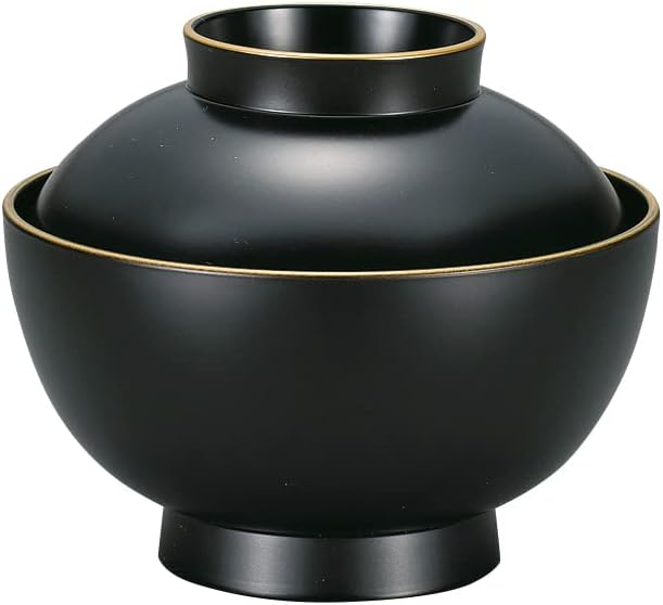 Nakatani Brothers Shokai 36-4619 Yamanaka Lacquerware Yamato Zoni Bowl, Microwave & Dishwasher Safe, Black