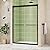 DELAVIN 44-48 in.W x 72 in.H Semi-Frameles Double Sliding Shower Door, Water Repellent Black Shower Door with Two Handles, Easy Sliding SGCC Clear Tempered Glass Shower Door with Explosion-Proof Film