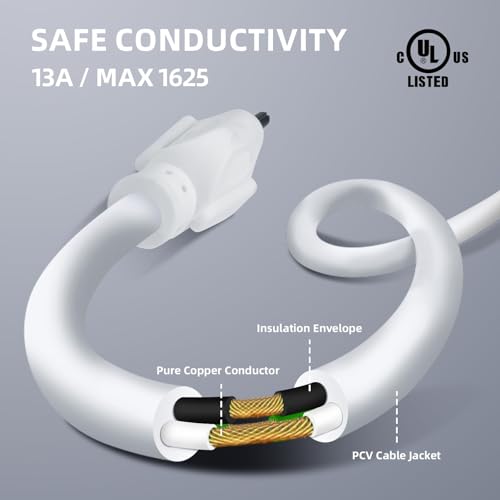 Image of EP 15FT Outdoor Extension Cord, 16 /3 SJTW Heavy Duty White 2PK, ETL Listed
