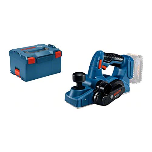 Bosch Professional 18V System Akku Hobel GHO 18V-LI (Leerlaufdrehzahl 14.000 min-1, max. Spandicke 1,6 mm, inkl. L-BOXX, ohne Akku/ Ladegerät)