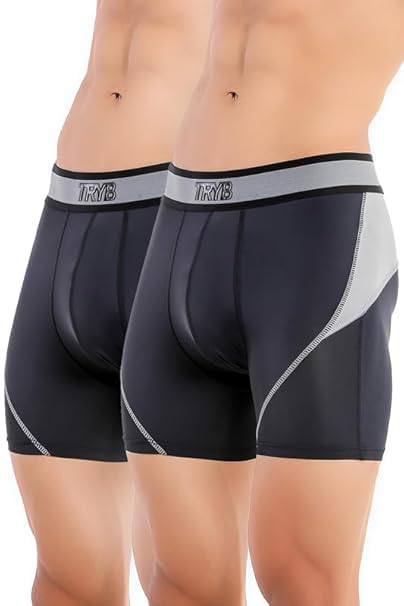 Image of TRYB Sports Underwear for Men | Stretchable Active-H Trunk Semi Compression Shorts | Trunks for Running & Gym Workout | Quick Dry, Breathable & Anti Chafing | Sports Innerwear Boxers