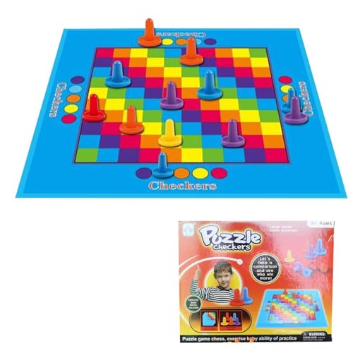 Checkers Board Game – Checkers Table Educational Game – Kids Strategy Puzzle Toy,for Adults Kids Travel Outdoor Classroom School Camping Yard Indoor