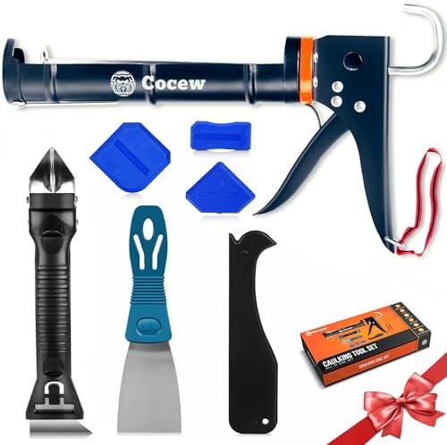 Caulk Gun Kit, Smooth Silicone Caulking Gun and Caulk Remover Too...