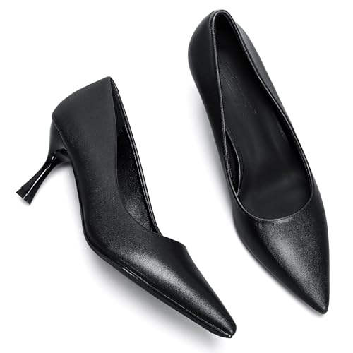 IN2.76 Women's Pumps High Kitten Heels Comfy Formal Pointed Closed Toe Work3