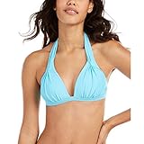 RACHEL Rachel Roy Women's Standard Pleated Halter Swim Top, Aqua, S