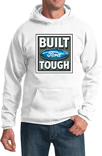Buy Cool Shirts Built Ford Tough Hoodie, White 4XL