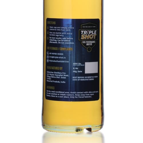Image of Tripleshot Fuel Performance Additive for Petrol Cars (E20 /E50) 375ml, Triple Action Formula - Fuel Efficiency, Octane Boost and Injector and Fuel System Cleaning and Ethanol Protection | Triple Action Formula, Ethanol Fuel Protection and rated for E50 Blends.