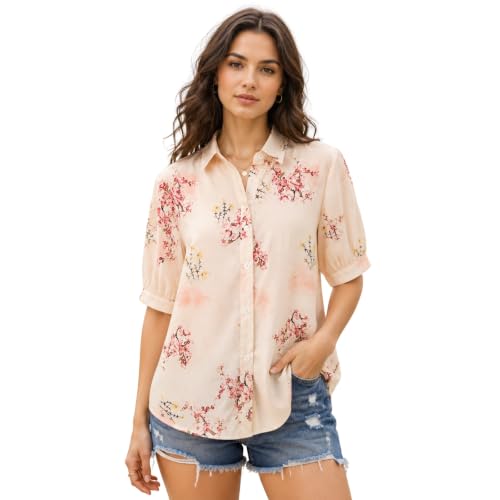 Image of URBAN OX Women's Casual Shirt - Stylish Printed Long Top for Women & Girls | Elegant Shirt for Women | Breathable Summer Tops for Women