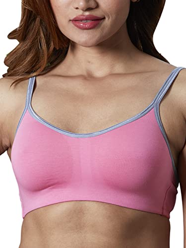 Image of SONARI Star Womens Non-Padded Cotton Spandex Bra, Cami Finish, Plunge Neckline, Non-Wired, Medium Coverage, Hand Washable Pack of 2