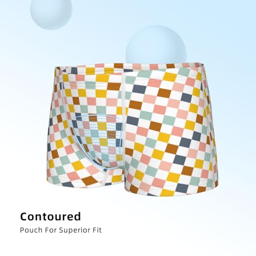 Boys' Cotton Boxer Brief Soft Underwear-Colorful Checkered4