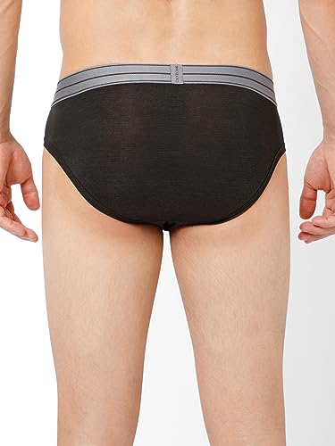 Image of OXYZONE Men's Modal Solid Brief with Sweat-Absorbent & Anti-Odour Fabric, Lightweight, Tag-Free, Breathable Innerwear with Outer Soft Waistband