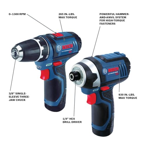 Image of BOSCH 12V Max Cordless 2-Tool Combo Kit, Drill /Driver & Impact Driver