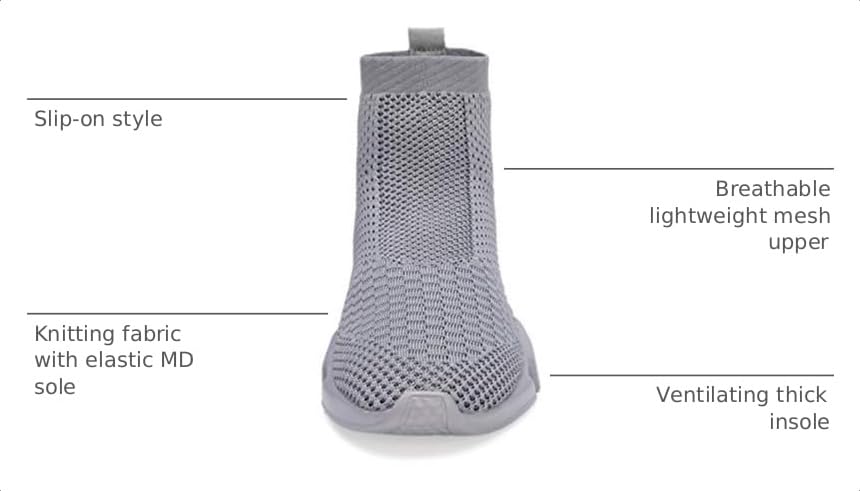 Image of Casbeam Men's Running Knit Comfortable Lightweight Breathable Casual Sports Shoes Fashion Sneakers Slip-On Walking Shoes