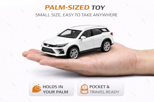 Image of 1:36 Scale Fortuner Toy Car - Toyota Die-Cast Mini Metal Pull Back SUV with Openable Doors, Lights & Music - Alloy Model Vehicle for Kids, Boys & Collectors【White】