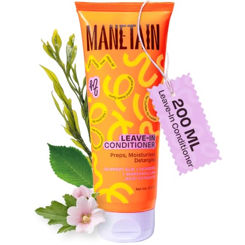 Image of Manetain Leave In Conditioner 200ml for Curly Hair Women | Lightweight Curl Leave In Conditioner for Frizzy Hair | Moisturising, Detangling & Shine Enhancing | Silicone Free, Vegan Formula