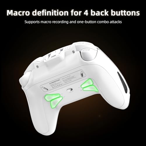 Image of Doriteney RG G01 Wireless Gaming Controller with Heart Rate Monitor & Display, Hall Effect Triggers, Programmable Back Buttons for PC, Switch, Steam, Android, iOS - 2.4G /Bluetooth /Wired White