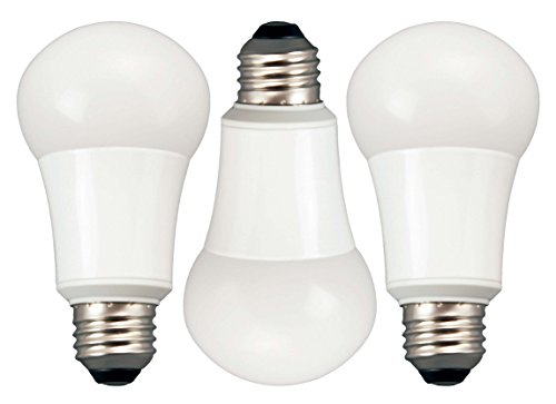 TCP 60 Watt Equivalent, LED A19 Standard Shaped Light Bulbs, Non-Dimmable, Soft White (3 Pack)