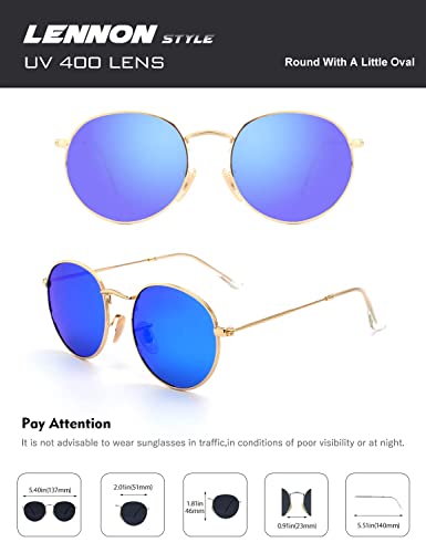 Image of CGID Retro Round Polarized Sunglasses Mens Womens Circle Metal Hippie Shades UV400 Protection E01