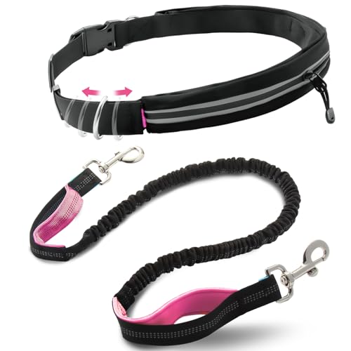 Vihir Guinzaglio Mani Libere Per Cani, Guinzaglio Jogging Cane Con Marsupio Per Cani Taglia Grande e Media, Guinzaglio Canicross Per Corsa, Correre,Trekking,Running