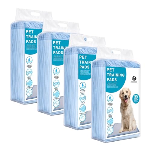 Image of Training Pads, with Odor Lock Technology & Super Absorbent Pee Pads, Leak-Proof Dog Potty Training Pads for Puppies, Dogs,Cats & Rabbits (60 X 60 cm) Pack of 4(30 Pcs Each)