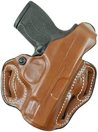 DeSantis Thumb Break Scabbard, Gun Holster with Optimum Draw Angle, Fits S&W Model M&P Shield 9/40, Three Belt Slots For Customized Carry, Leather Molded Pistol Holster For Right Hand Draw, Unisex