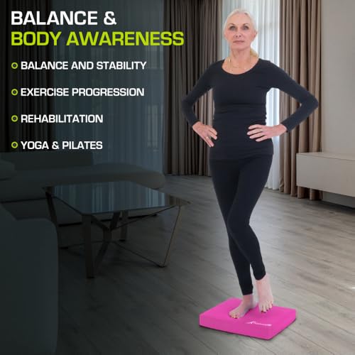Image of ProsourceFit Exercise Balance Pad, Non-Slip Cushioned Foam Mat & Knee Pad for Fitness and Stability Training, Yoga, Physical Therapy