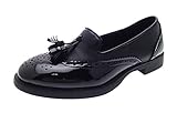 Lora Dora , Mädchen Mokkasins Schwarz Black Patent Brogue